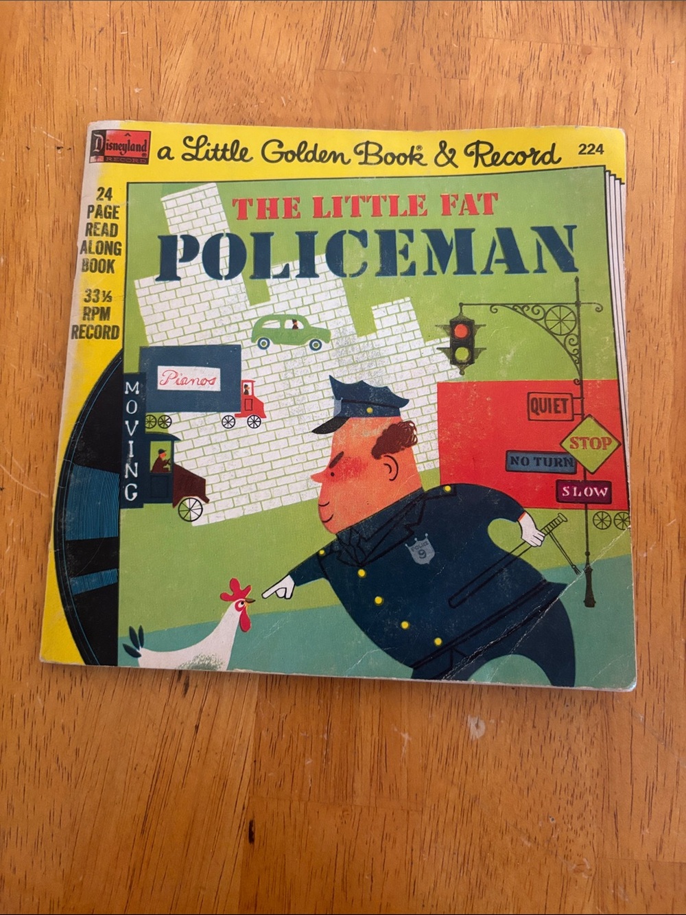 Little Golden Book & Record: The Little Fat Policeman Disneyland Vintage